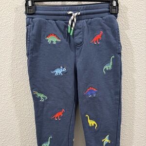 Mini Boden Kids Dinosaur Embroidered Joggers - Navy